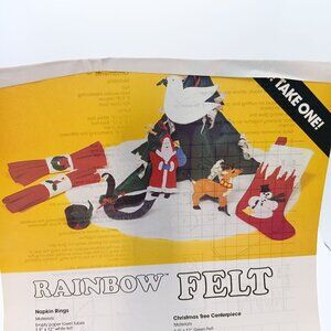 Vintage Felt Craft Patterns, Rainbow Felt Christmas Holiday Decorations, Kunin